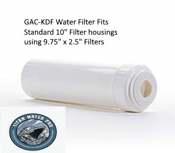 Water Filter KDF55/Catalytic Carbon GAC Filter fits standard 10" Filter Housings