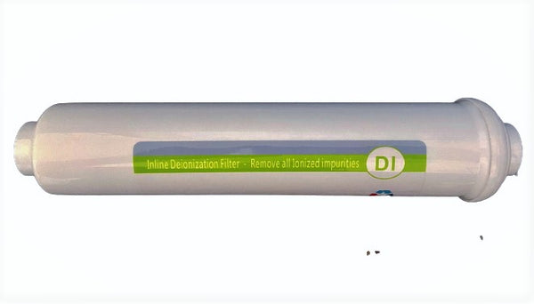 Inline DI Deionization Water Filter - 2" x 10" - 1/4" Push in type Quick Connect