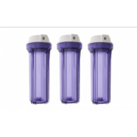 3 PC WATER FILTER CLEAR HOUSING FOR REVERSE OSMOSIS RO/DI 10"