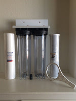 Whole House Water FIlter Big Blue Clear Housings - Sediment & Carbon