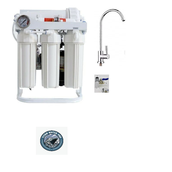 Reverse Osmosis Water Filtration System 800 GPD-Direct Flow-Booster Pump - Faucet