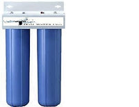 DUAL BIG BLUE HOUSING WATER FILTERS SIZES 4.5" X 20" Sediment & Bone Char Filters