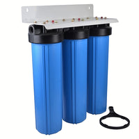 Whole House - Light Commercial Water Filtration System Big Blue 20"x4.5" Sediment/Kdf55 GAC/Carbon Block
