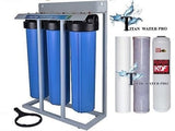 Whole House Filter (3) Big Blue 20"x4.5" 1"PR Sediment~GAC~Carbon - Stand Mounted