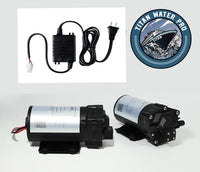 Reverse Osmosis Rated 400 GPD Booster Pump - 24V with Connectors 100V-240V Transformer