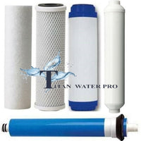 REVERSE OSMOSIS RO 5 FILTERS/MEMBRANE REPLACEMENT SET 50 GPD - 5 PCS SET w/catalytic carbon