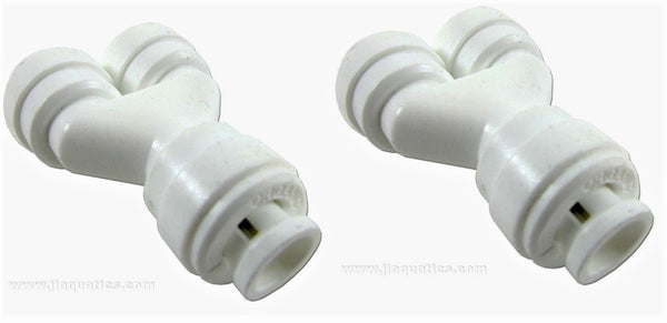 1/4" Push Fit Pipe Elbow Tee Y Reverse Osmosis RO Fittings (2 PC)