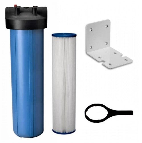 Big Blue Water Filter Housing/Canister 1" NPT w/ PR With Sediment Filter 20"x 4.5"