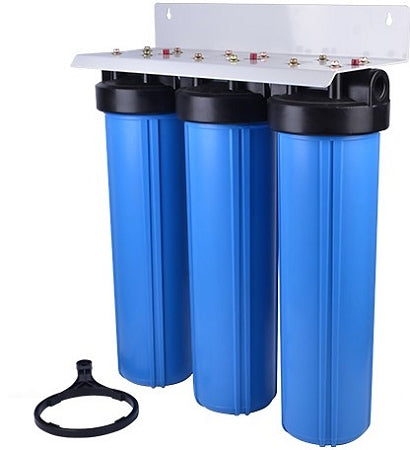 BIG BLUE 20" WATER FILTER SYSTEM 1" PR Sediment/GAC KDF55/Carbon Block Filter 