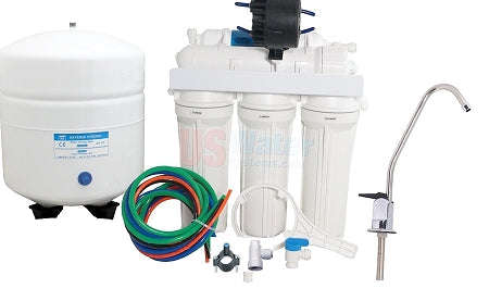 Reverse Osmosis Water Filter with Permeate Pump 5 Stage + Mineralizer - 6 Gallon Tank