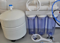 Reverse Osmosis Water Filter System 5 Stage 100 GPD -( CLEAR HOUSING) RO-122 Tank