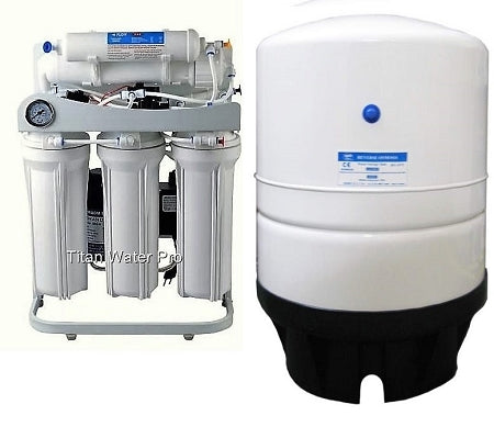 RO Light Commercial Reverse Osmosis Water Filter System 150 GPD- Booster Pump-Pressure Gauge