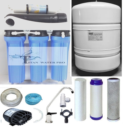 RO Reverse Osmosis Water Filter System 5 Stage 200 GPD Permeate Pump