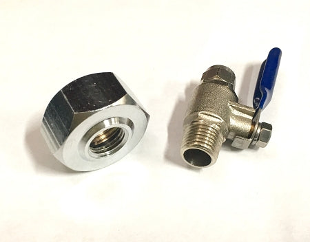 RO Tank 3/4" FPT Metal Fitting, with Valve for 3/8" OD Tube Connection (1/4" Option Available)