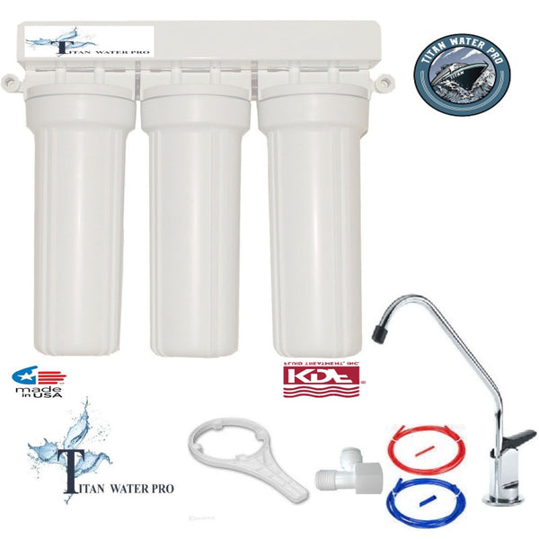 Under Sink Water Filter System - Chlorine, VOCs, Fluoride Reduction/Removal, Multi Media KDF