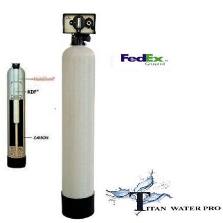 Well Water Whole House System, Auto Timer Backwash, KDF 85 Media Guard 1.5 CU FT GAC Carbon
